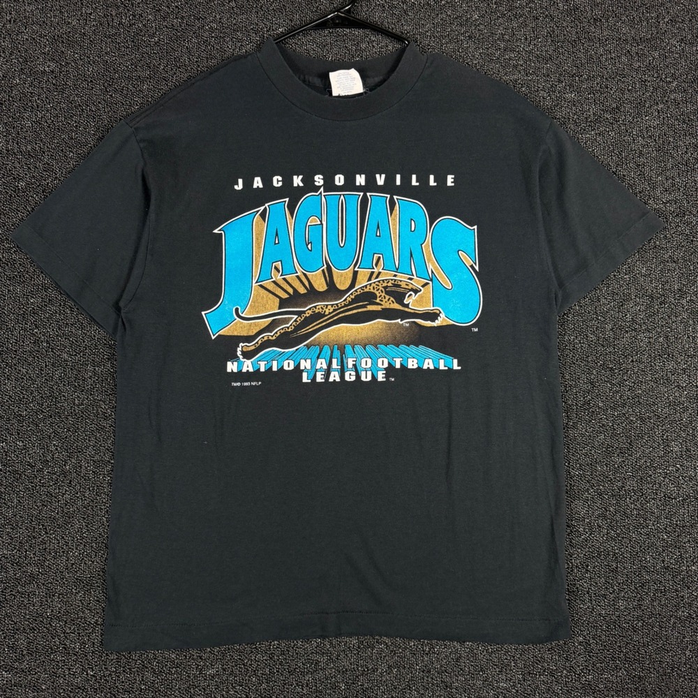 Vintage 1993 Jacksonville Jaguars NFL T Shirt Mens Large Single Stitch USA Black